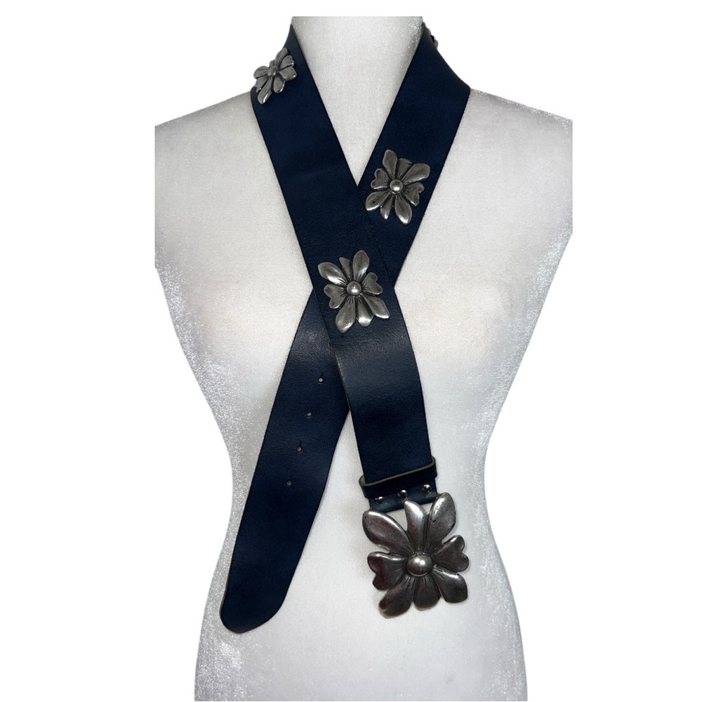 Antoniazzi Firenze Vintage Y2K Phoebe Floral Boho Chunky Statement Leather Belt